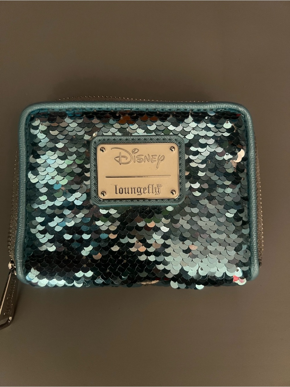 Loungefly Teal Reversible Sequin Mini Wallet